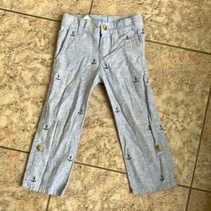 Janie and Jack size 3 linen anchor pants